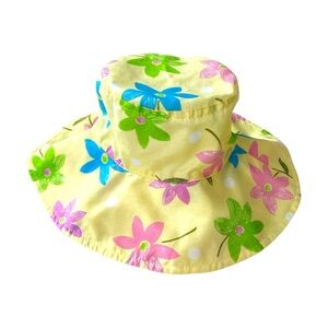 Sun Hat Kids Wide Brim Flowers